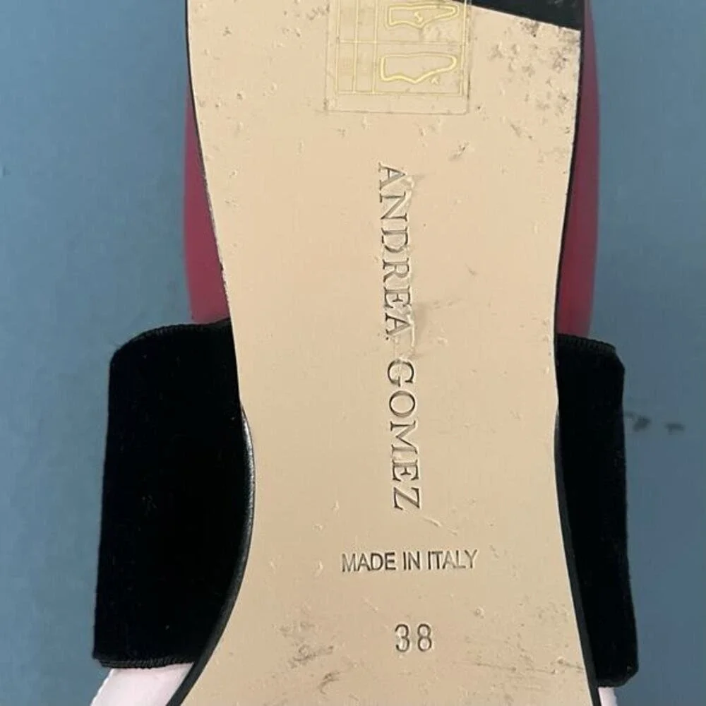 Andrea Gomez Dakota Pink Leather Pointed Toe Ballerina Flats